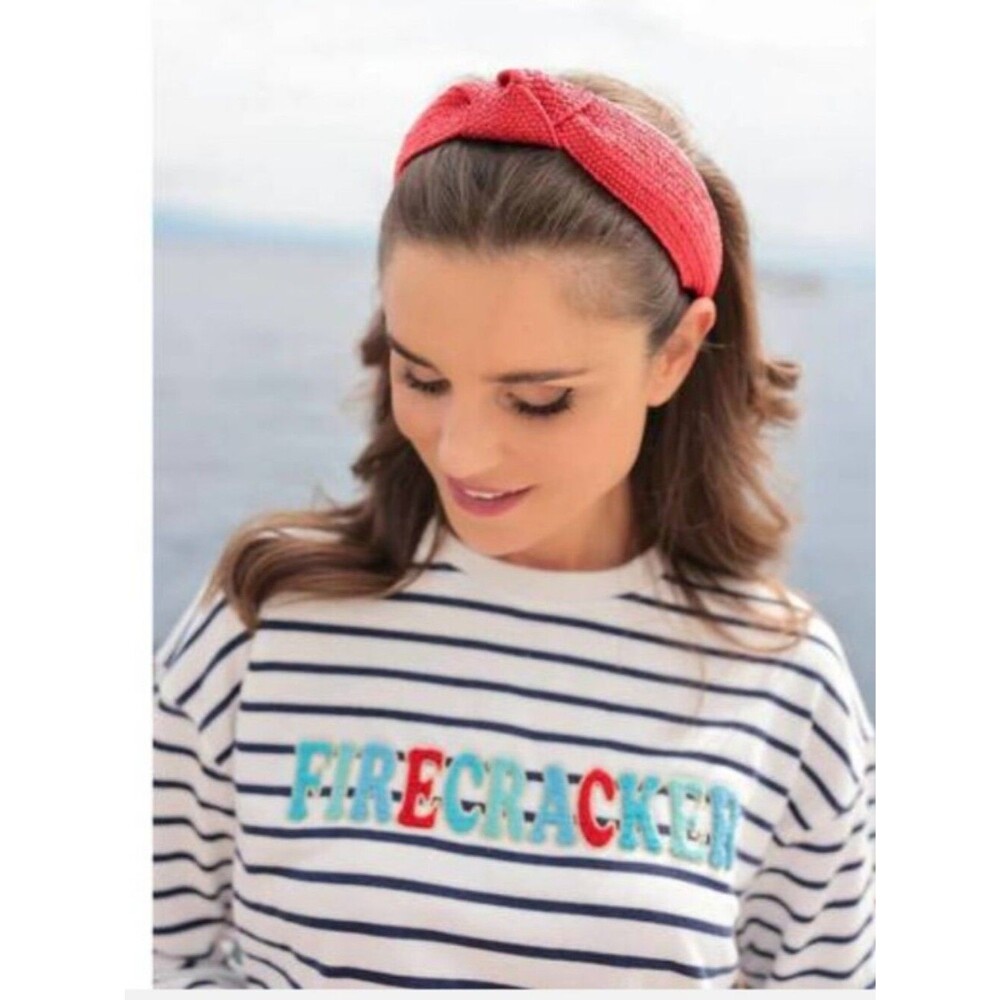 SHIRALEAH firecracker sweatshirt in navy/white